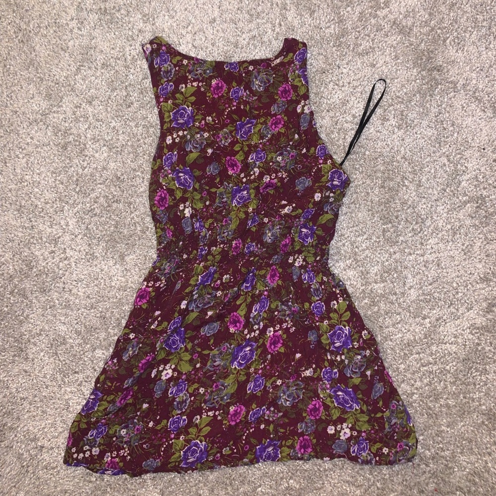 Forever 21 Maroon & Purple Floral Blouse size S - Picture 8 of 10